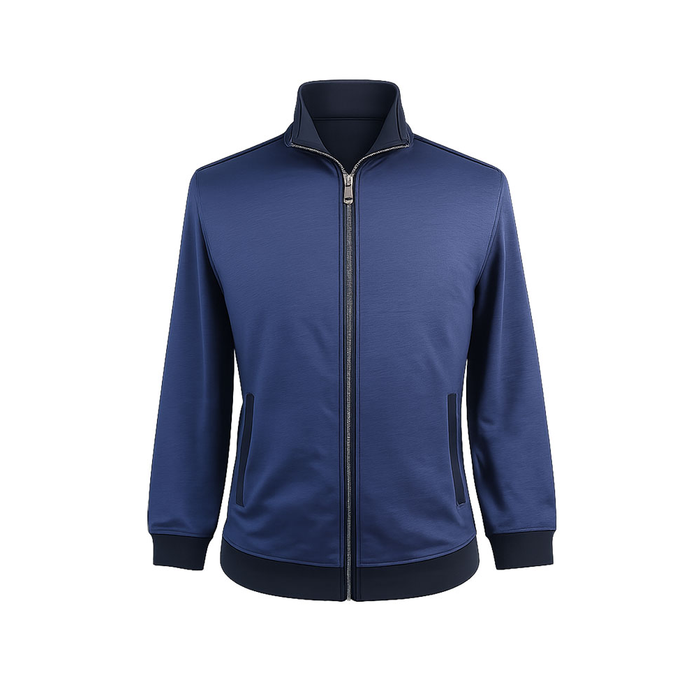 CASA MODA - Cotton Mix Full Zip with Side Pockets Knit Top