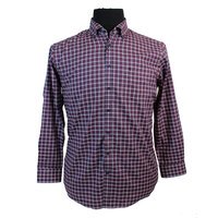 Casa Moda Red Cotton Check LS Shirt