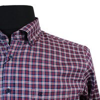 Casa Moda Red Cotton Check LS Shirt