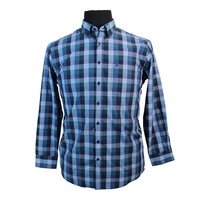 Casa Moda Large Blue Check Cotton LS Shirt