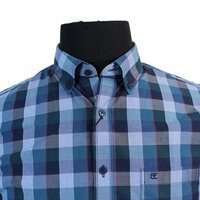Casa Moda Large Blue Check Cotton LS Shirt