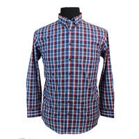 Casa Moda Blue Red Cotton Check LS Shirt