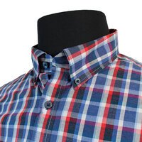 Casa Moda Blue Red Cotton Check LS Shirt