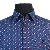 Casa Moda Leaf Pattern Cotton LS Shirt