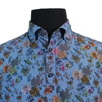 Casa Moda Large Leaf Pattern Cotton LS Shirt