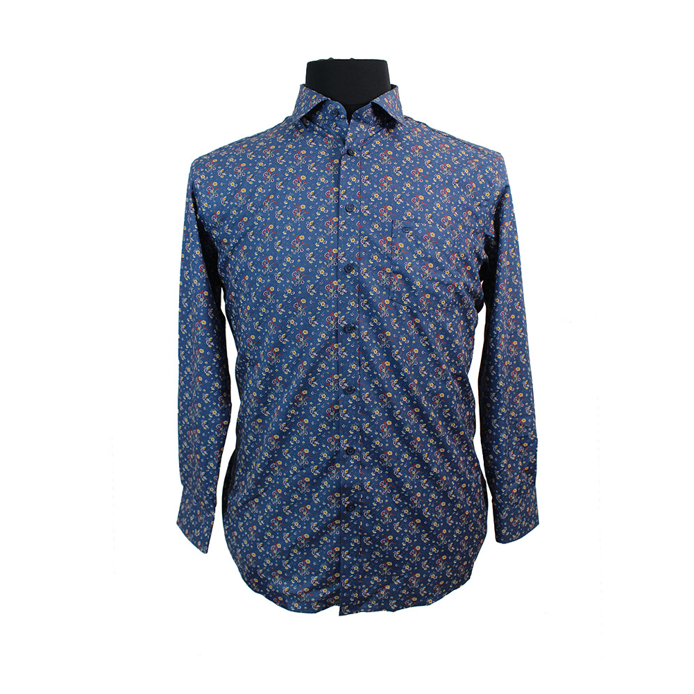 Casa Moda Flower Pattern Cotton LS Shirt