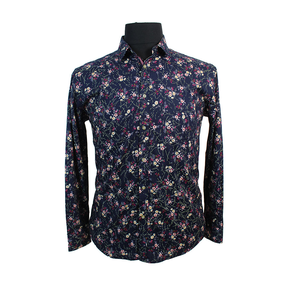 MRMR Pure Cotton Flower Pattern  Fashion Shirt