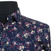 MRMR Pure Cotton Flower Pattern  Fashion Shirt