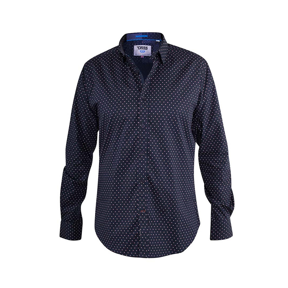 D555 Adelaide Dot Pattern Cotton LS Shirt