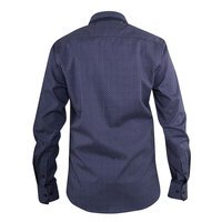 D555 Barker Dot Pattern Navy Cotton LS Shirt