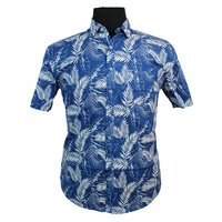 MRMR Pure cotton Large leaf short sleeve fashion shirt