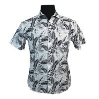 MRMR Pure cotton large leaf short sleeve fashion shirt
