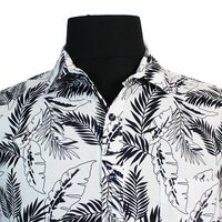 MRMR Pure cotton large leaf short sleeve fashion shirt