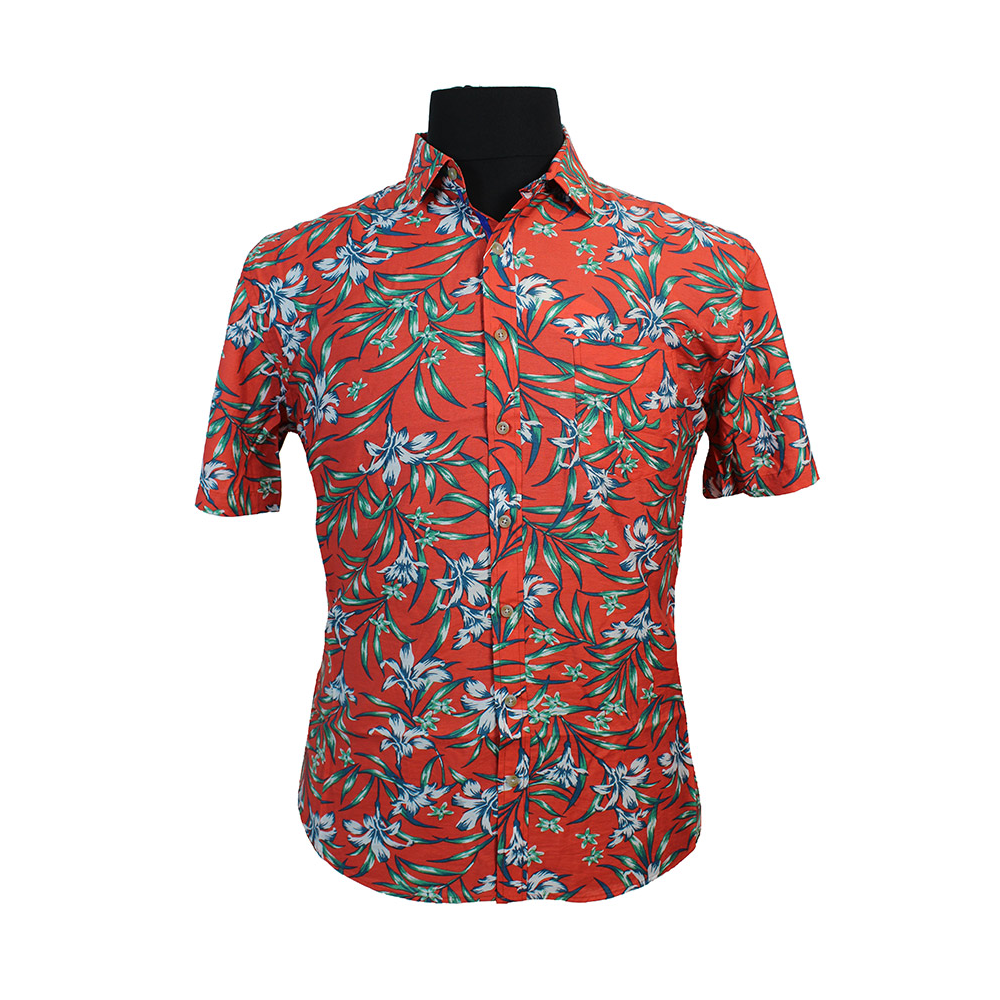 MRMR Pure cotton bold flower short sleeve fashion shirt