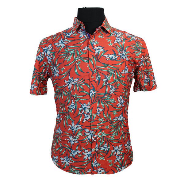 MRMR Pure cotton bold flower short sleeve fashion shirt-shop-by-brands-Beggs Big Mens Clothing - Big Men's fashionable clothing and shoes