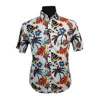 MRMR Pure cotton palm tree leaf short sleeve fashion shirt