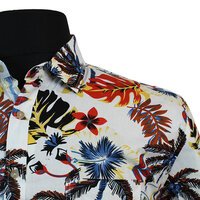 MRMR Pure cotton palm tree leaf short sleeve fashion shirt