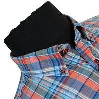 Casa Moda Orange Check Pattern LS Shirt