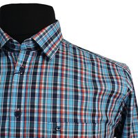 Casa Moda Turquoise Check Pattern LS Shirt