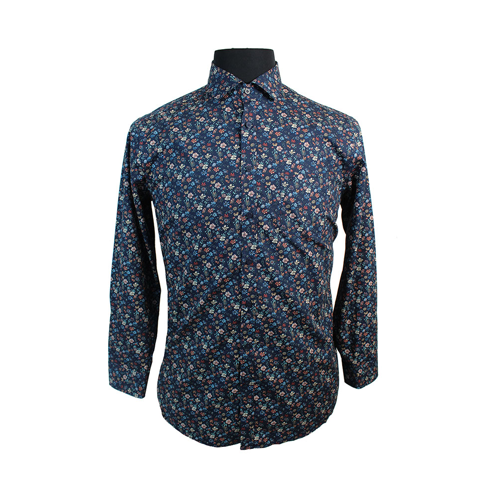 Casa Moda Dark Floral Pattern LS Shirt