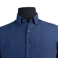 Casa Moda Navy Linen Button Down LS Shirt