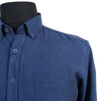 Casa Moda Navy Linen Button Down LS Shirt