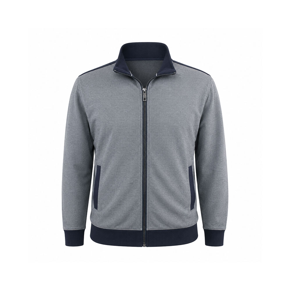 CASA MODA - Navy Full Zip Sweater Grey Navy