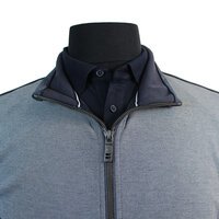 Casa Moda Navy Full Zip Sweater Grey Navy