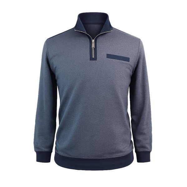 CASA MODA - Navy Half Zip Sweater -shop-by-brands-Beggs Big Mens Clothing - Big Men's fashionable clothing and shoes