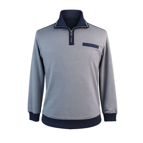 CASA MODA - Navy Half Zip Sweater Grey Navy-shop-by-brands-Beggs Big Mens Clothing - Big Men's fashionable clothing and shoes