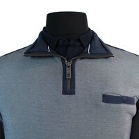 Casa Moda Navy Half Zip Sweater Grey Navy