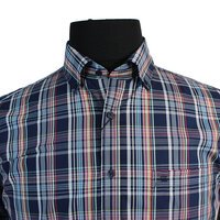 Casa Moda Navy check pattern LS Shirt Casual fit