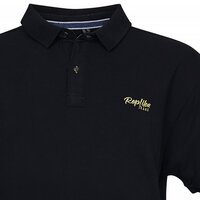 Replika Contrast Logo Polo Black