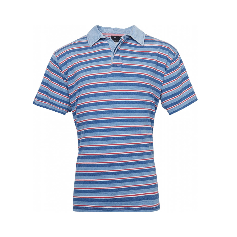 Replika Striped Cotton Polo contrast collar