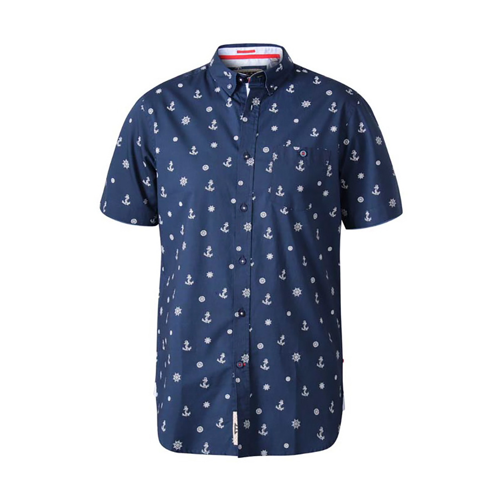 D555 Anchor Pattern Navy SS Shirt