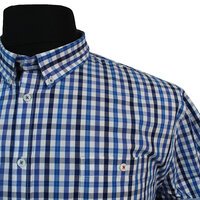 D555 Rowling Blue Check Button down Collar SS Shirt