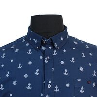 D555 Anchor Pattern Navy SS Shirt