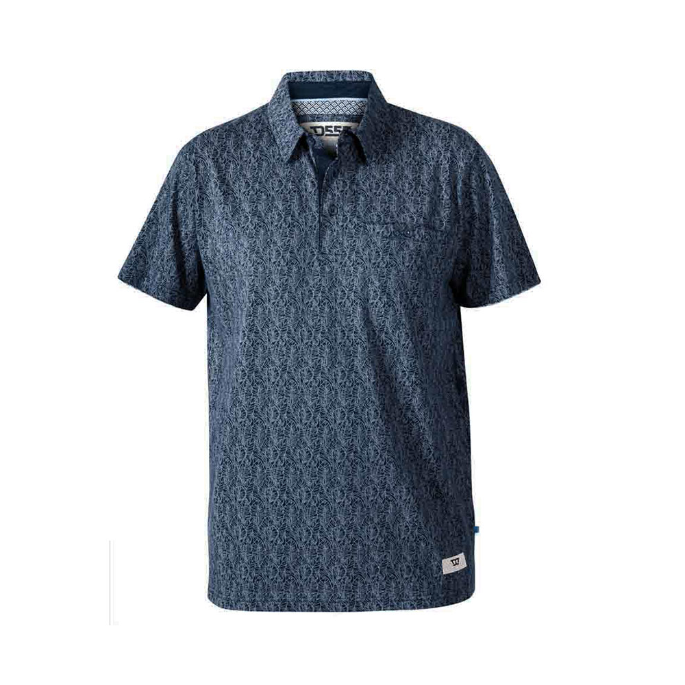 D555 Sefton Navy leaf Pattern Polo