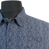 D555 Sefton Navy leaf Pattern Polo