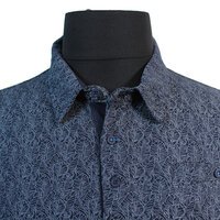 D555 Sefton Navy leaf Pattern Polo