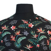 D555 Keating Tropical Pattern Tee Black