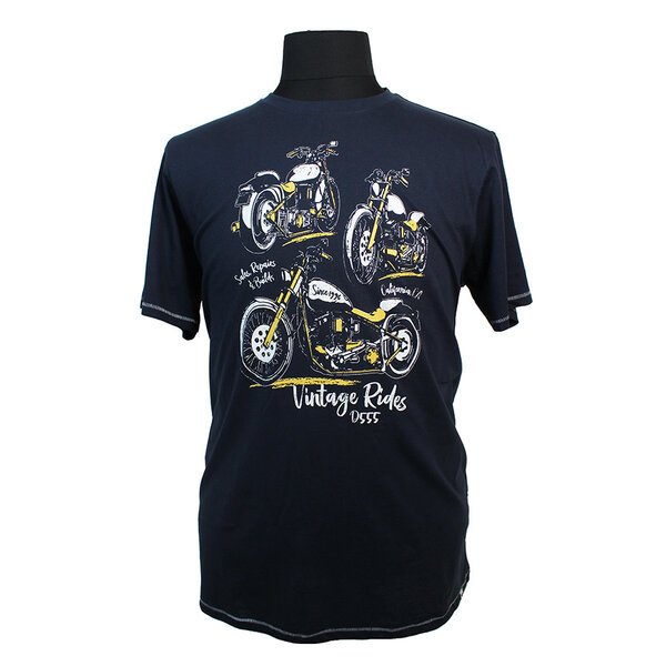 D555 Ellis Navy Vintage Rides Bike Tee-shop-by-brands-Beggs Big Mens Clothing - Big Men's fashionable clothing and shoes