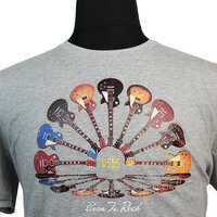 D555 Electric Guitar Print Tee Grey