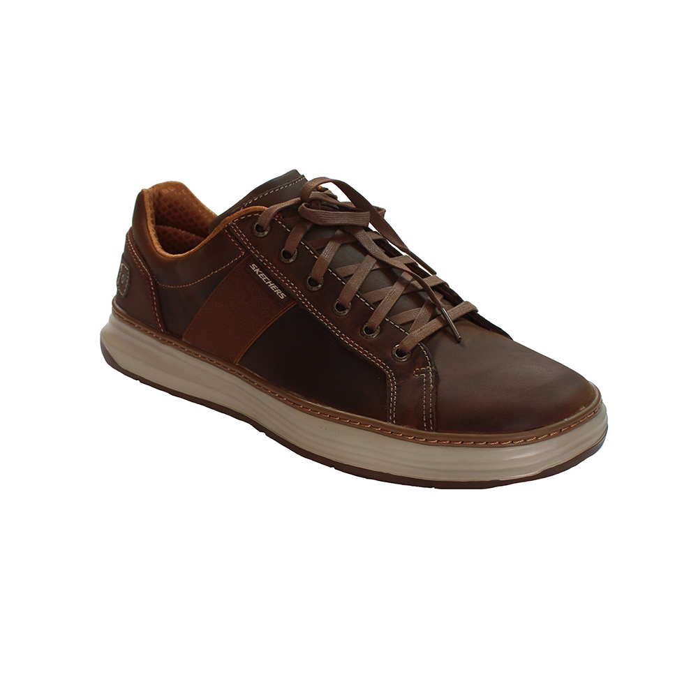 Skechers Leather Mix Upper Classic Lace Up Casual