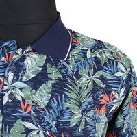 Casa Moda Pure Cotton Bold Leaf Pattern Fashion Polo