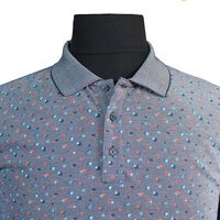 Casa Moda Cotton Mix Geometric Abstract Pattern Polo