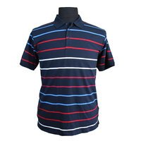 Casa Moda Stretch Cotton Multi Colour Horizontal Stripe Polo