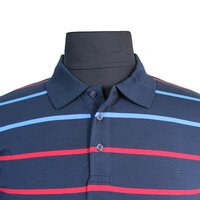 Casa Moda Stretch Cotton Multi Colour Horizontal Stripe Polo