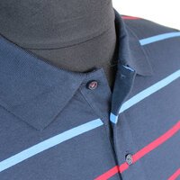 Casa Moda Stretch Cotton Multi Colour Horizontal Stripe Polo