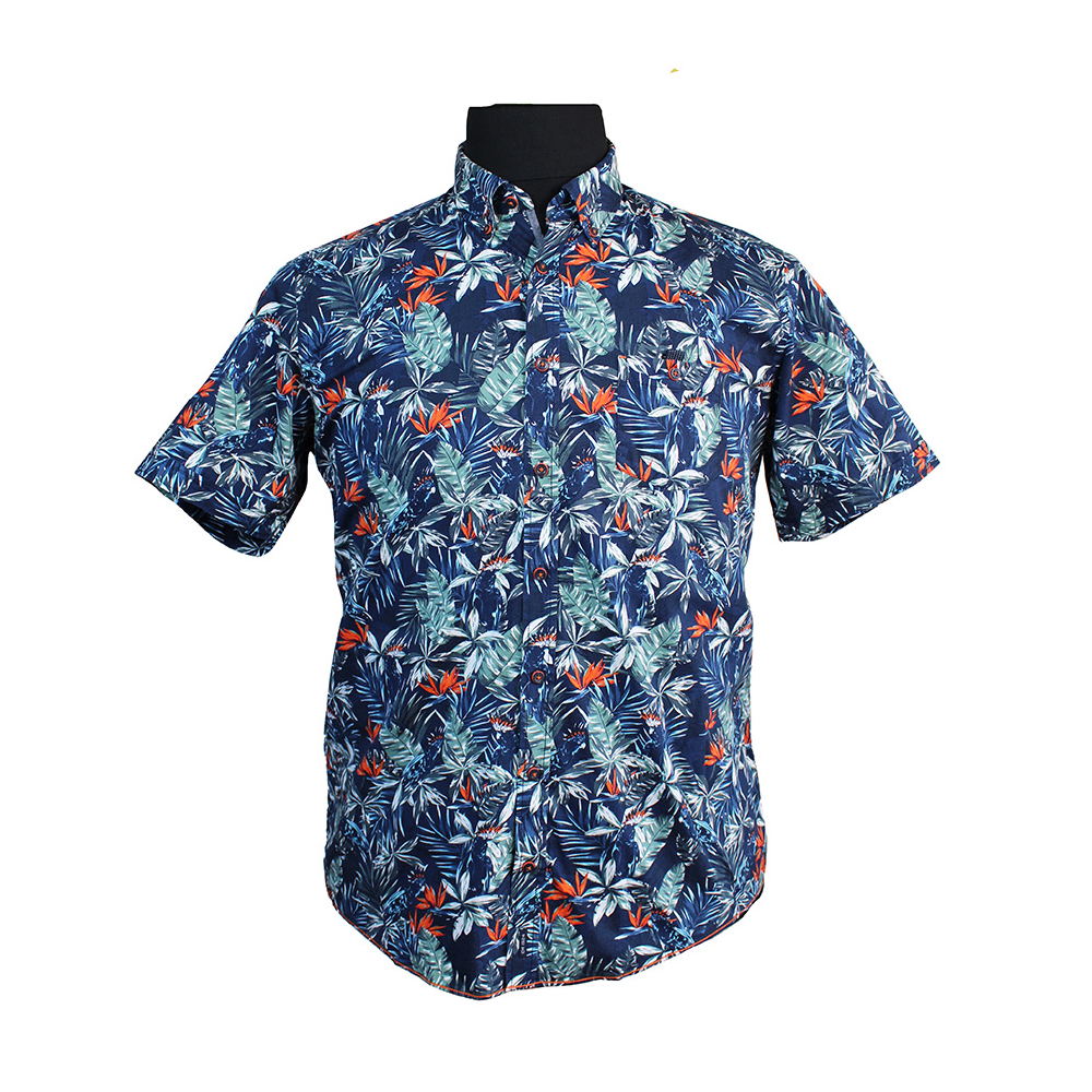 Casa Moda Pure Cotton Birds of Paradise Pattern Fashion Shirt